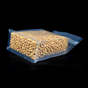 Pochette en plastique transparent à fond plat, carrée en plastique, gousset latérale avec fermeture à glissière - Product Image 1