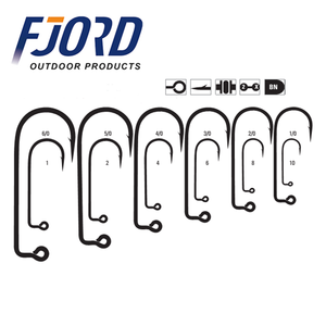FJORD 90 Độ Rèn Uốn Cong 2x Mạnh Mẽ Đen Nickle Câu Cá Accdessory Jig Hooks - Product Image 2