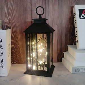 Guirlande lumineuse à 20 LED, <span class=keywords><strong>lanterne</strong></span> décorative <span class=keywords><strong>noire</strong></span>, motif de Noël, <span class=keywords><strong>lanterne</strong></span> LED pour la décoration de la maison - Product Image 5