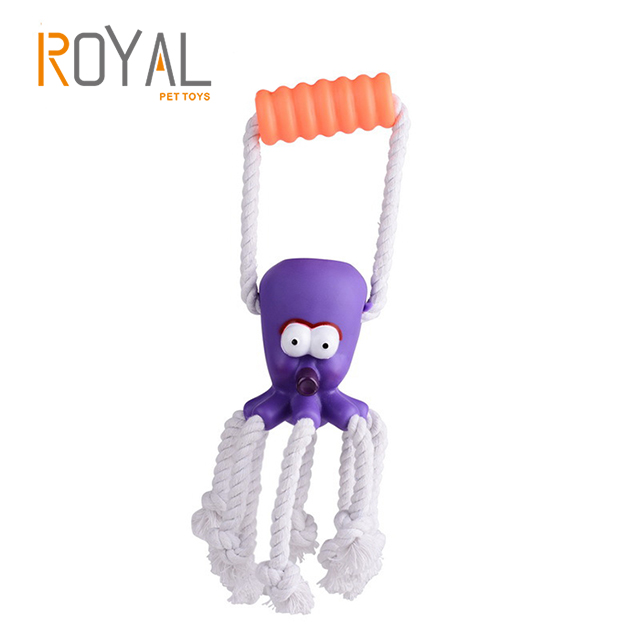 Pet Product Octopus Cotton Rope with Squeaky Octopus Dog Toy Interactive Chew Toys