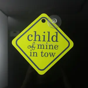 OEM Design Customized Car Accessory Window Warning Signs With Suction Cup Baby On Board Sign