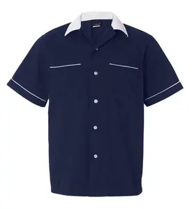 Custom <strong>Mens</strong> Work Rockabilly Style Cotton Short Sleeve <strong>Bowling</strong> <strong>Shirts</strong> - Product Image 1