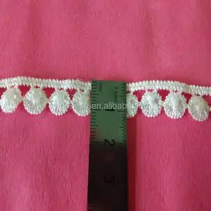 Renda katun pom pom desain, katun pikot renda