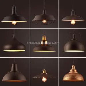 Vintage Rustico Metallo paralume Edison lampada a Sospensione luci Retro Ferro ombra lampade a sospensione