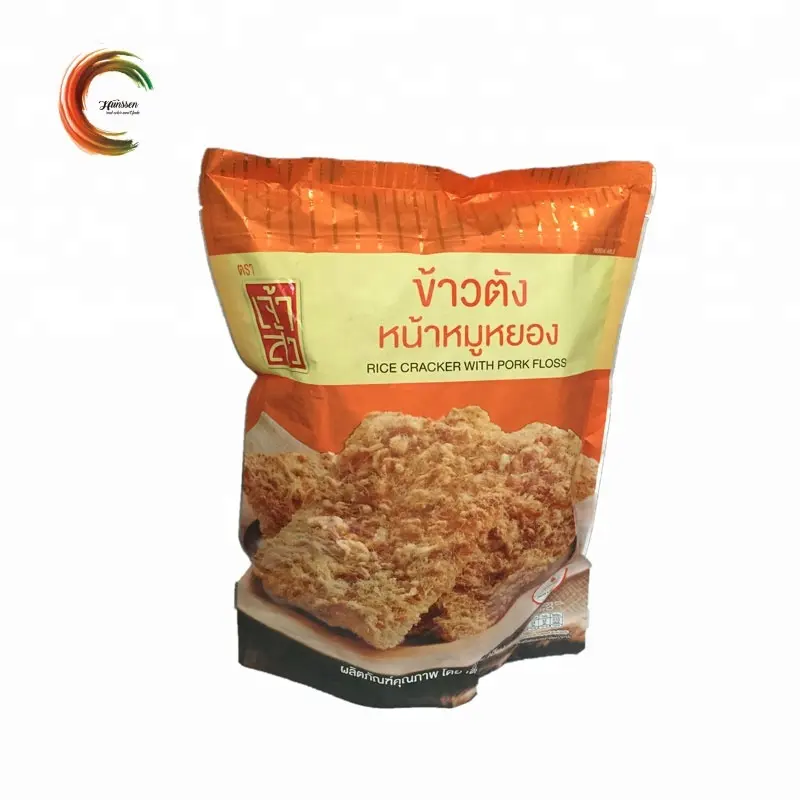 Custom design imballaggio del sacchetto di plastica rice cracker stand up pouch per la vendita