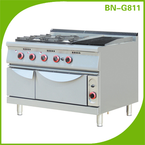 De acero inoxidable comerciales 6 quemadores de gas de cocina con <span class=keywords><strong>horno</strong></span> rango utilizado en <span class=keywords><strong>el</strong></span> restaurante y <span class=keywords><strong>el</strong></span> <span class=keywords><strong>hotel</strong></span> bn-g811 - Product Image 1