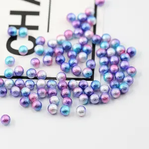 七彩彩虹塑料珠子厂家批发abs珍珠珠子