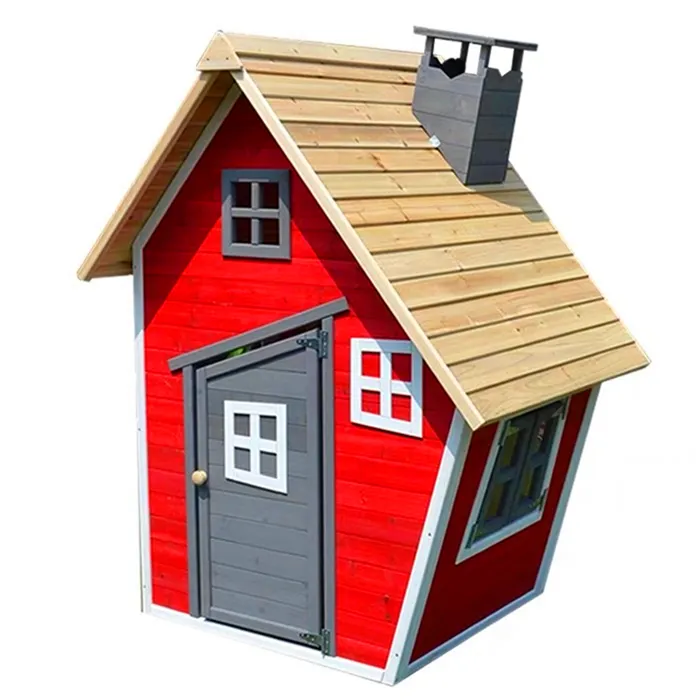 Imbaby — maison de jeux en bois de forme inclinable, personnalisée, avec toboggan, pour enfants, en extérieur, à vendre, maison