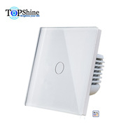 Topshine 1 Gang couleur blanche étanche verre trempé écran tactile interrupteur mural européen