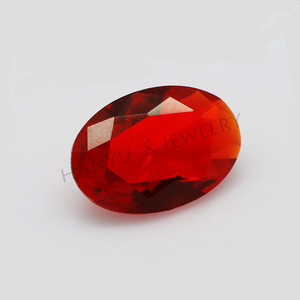 <strong>Machine</strong> <strong>Cut</strong> Loose Gemstone Wholesale Oval Shaped Red Faceted Glass <strong>Gems</strong> - Product Image 1