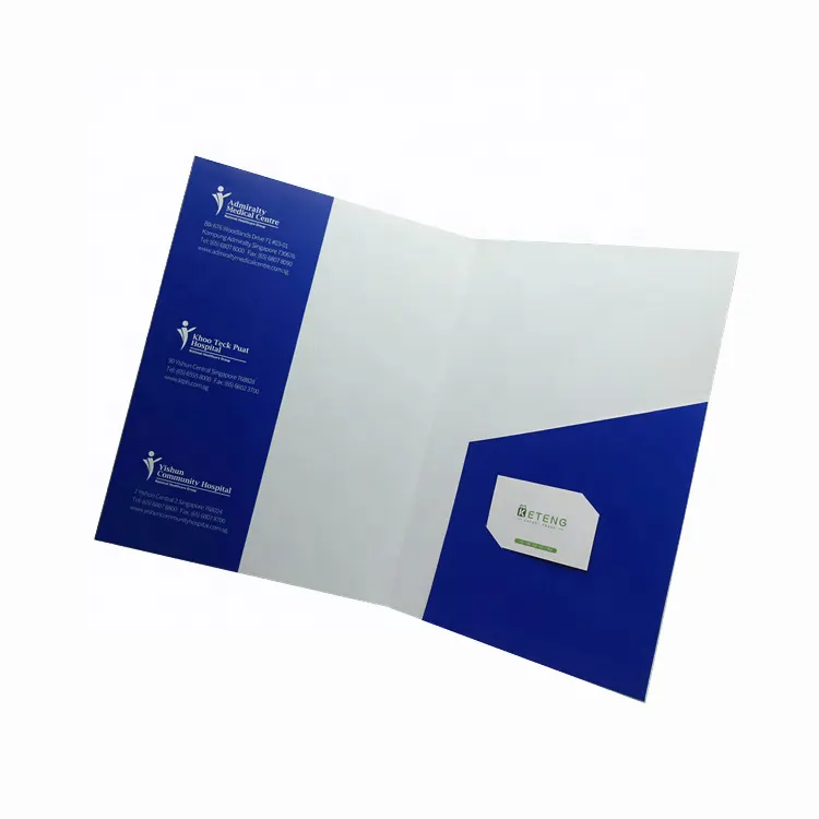 Promozionale fancy cartella di file con flap presentazione cartella personalizzata a4