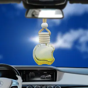 Air freshener 10ml stock car apple shape pendant plastic silicone glass bottle car apple empty perfume