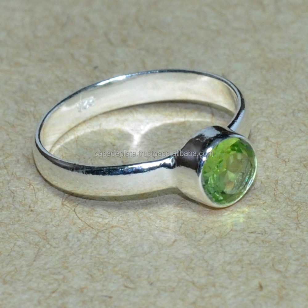 silver stainless steel peridot