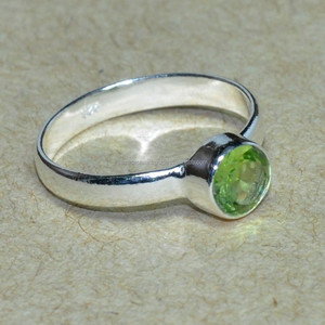 Faceted Round Shape Peridot Fashion <b>Ring</b> Classic <b>Ring</b> for <b>Men</b>, Women Gemstone 925 Sterling <b>Silver</b> Designer <b>Ring</b> Fine Jewelry - Product Image 2