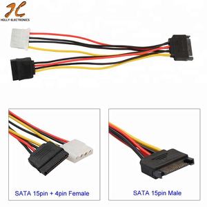 Kabel daya <span class=keywords><strong>SATA</strong></span> 15PIN bersertifikasi RoHS, kecepatan tinggi <span class=keywords><strong>SATA</strong></span> 4Pin IDE <span class=keywords><strong>Molex</strong></span> <span class=keywords><strong>Female</strong></span> + kabel daya <span class=keywords><strong>SATA</strong></span> <span class=keywords><strong>Female</strong></span> Motherboard Hard Disk 18cm - Product Image 2