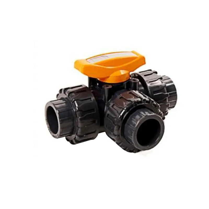 2018 new manual standard plastic pvc three way ball valve with ISO certificate