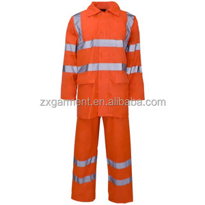 Polyester/PVC <span class=keywords><strong>Hi</strong></span> <span class=keywords><strong>VIS</strong></span> Áo Mưa Áo mưa không thấm nước mưa tổng thể khả năng <span class=keywords><strong>hi</strong></span>ển thị cao Áo Khoác Phản quang làm việc quần áo - Product Image 2