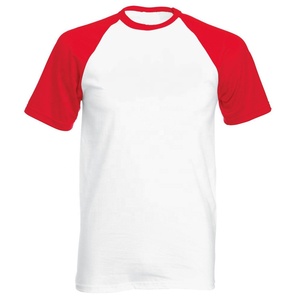Maglietta da ginnastica Raglan a due colori a maniche corte da Baseball con maglietta rilassata in cotone con logo personalizzato stampato con logo stampato - Product Image 4