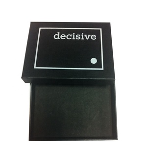 Black Custom Paper Lid and Base Rigid Cardboard Wallet Box