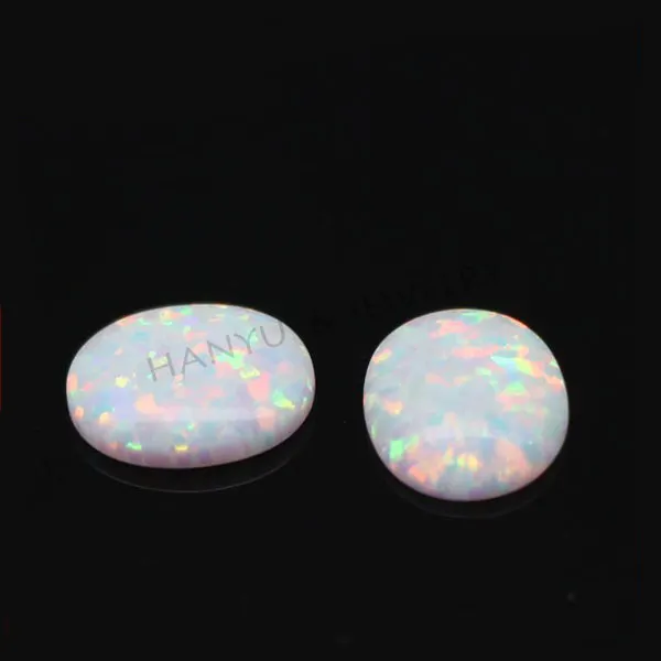 Lab- creato gemme bianco ovale taglio cabochon pietra opalina sintetica