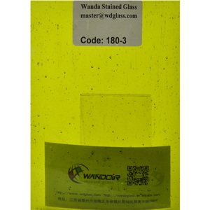 Feuille de vitrail décorative transparente jaune-vert pour l'art mural d'église, à vendre, 180-3 plombée - Product Image 4