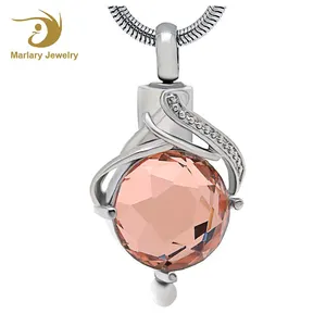 Marlary Good Quality Handmade Stainless Steel In Loving Memorial Crystal Ashes Necklace Jewelry Factory