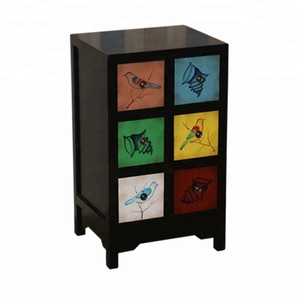 Commode à tiroirs de style français en bois antique de couleur verte - Product Image 5