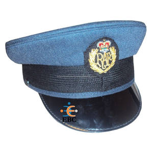 Gorra de pico de uniforme azul ceniza de capitán piloto AF de alta calidad con insignia de gorra de pico de oficial al por mayor hecha a mano - Product Image 1