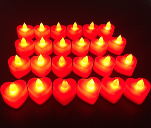 Luces LED en forma de corazón sin llama, vela alimentada por batería para boda, Día de San Valentín, fiesta, hogar, decoración de dormitorio - Product Image 4