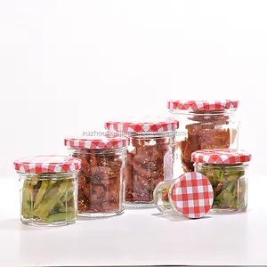 50ml 100ml 150ml 200ml 250ml 380ml Vintage Verre Vide Cornichons En Conserve Fraise Pot de Confiture avec Scellé Couvercle En Étain