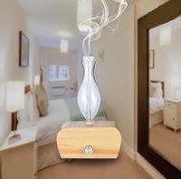 Diffuseur d'huiles essentielles fantaisie, diffuseur d'huiles parfumées sans eau, nébuliseur avec matériau en verre et bois véritable