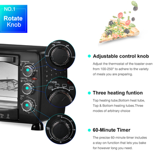 Andong 18L schwarze Farbe Mini-Ofen elektrischen Toaster Pizza ofen für 9-Zoll-Pizza - Product Image 3