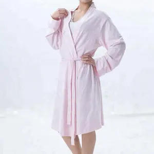 100% хлопок одиночный Джерси, кимоно, широкая одежда четыре сезона для девочек розовый длинный халат для женщин