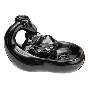 Noir Porcelaine D'encens Cône Porte-Brûleur En Céramique Lotus Étang Reflux De Fumée Parfumée <span class=keywords><strong>Cense</strong></span> - Product Image 3