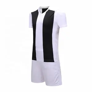 Customized hot teams black and white soccer jersey cheap men player football shirt