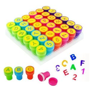 26 PIÈCES <span class=keywords><strong>Auto</strong></span>-Encreur Joint Jouet École Bureau Cadeaux Enfants Cadeaux Jouet Apprendre Alphabet Lettre Numéro timbres - Product Image 3