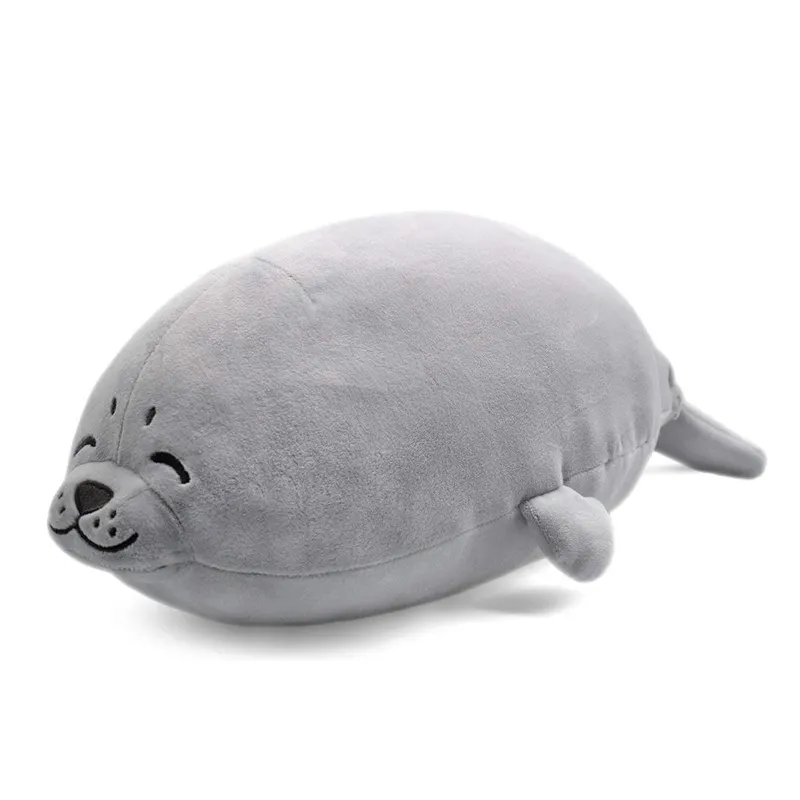 Grey Stuffed Cotton Soft Animal Toy Plush Cute Seal Pillow Cushion