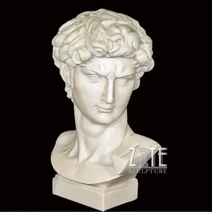 Disegni classici Del Busto Bianco di Pietra Uomo Statua In Marmo David Scultura Testa