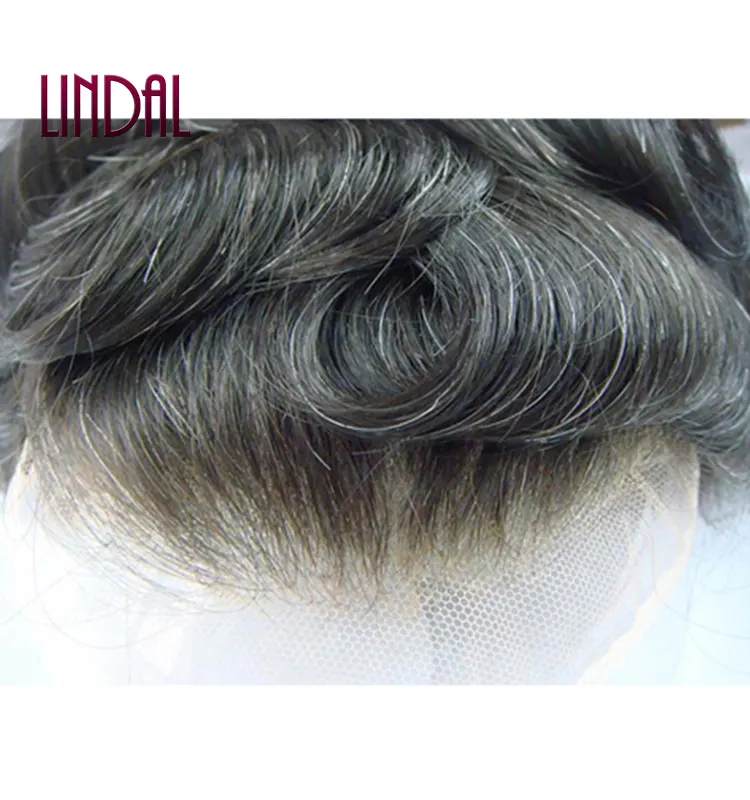 LINDAL ภาษาฝรั่งเศสคำลูกไม้สีดำผมมนุษย์จริง Toupee,ผมต่างๆสี Gents บุรุษ Toupee หยิก,topper Toupee ชิ้นสำหรับผมขาย