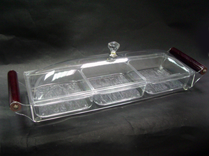 Bandeja de plástico duro cuadrada transparente clásica - Product Image 2