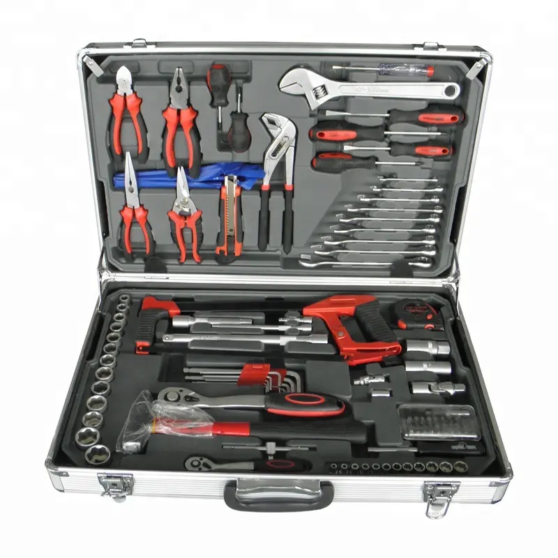114PCS All Hand Tools Names Aluminum Case Tools Kit