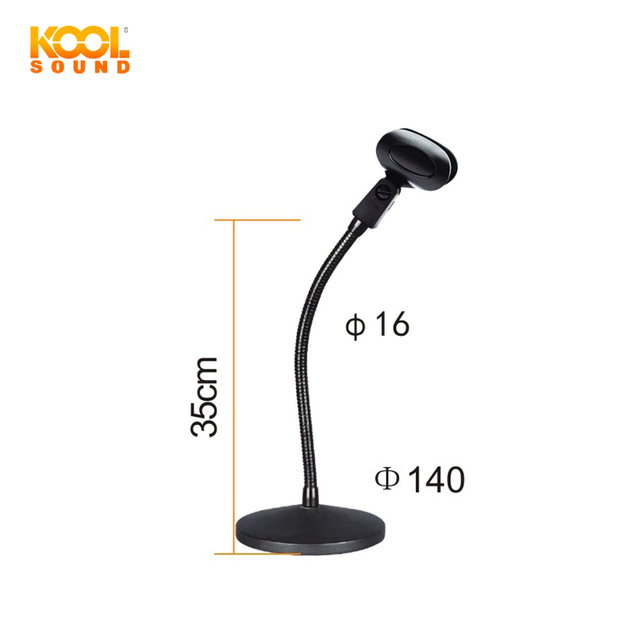 Studio Desktop Mic Stand With 13" Flexible Gooseneck and Round Weighted Base