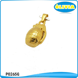 Colgante de bomba de agua Olivia Hip hop para hombres, colgante de <span class=keywords><strong>granada</strong></span> de mano de acero inoxidable - Product Image 2