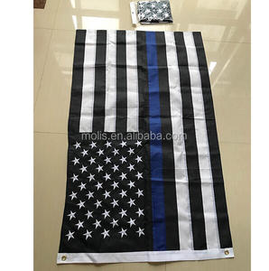 Stock all'ingrosso 100% poliestere 3 * 5ft <span class=keywords><strong>sottile</strong></span> blu rosso <span class=keywords><strong>linea</strong></span> USA bandiera con anelli di tenuta - Product Image 4