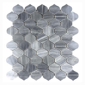 Piastrelle a Mosaico in Marmo Grigio Moderno a Forma di Pesca, Bellissime per Bagno, Lucide, per Interni di Ville e Sale da Pranzo - Product Image 2