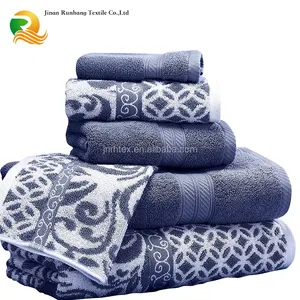 Bicolor High quality Professional production Yarn Dyed 100 Cotton Jacquard Hotel towel set Supplier for promotion