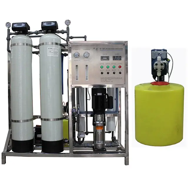 500LPH Ce Industriële Waterzuiveringsinstallatie Ro Gedestilleerd Gedemineraliseerd Brak Water Maken Pure Machine Omgekeerde Osmose Systeem