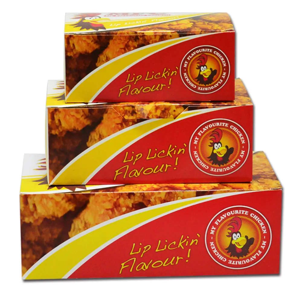 Logo personalizzato da asporto 1mm commestibile fritto roosted ali di pollo vettore da asporto scatola di carta di imballaggio per alimenti per il cibo