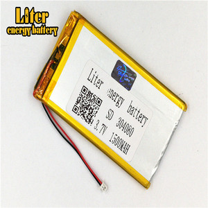 Plug 1.25-2 P 304080 Ultra-thin polymer lithium battery 1500 mah outdoor lighting 3.7 V equipment medical with ntc - Product Image 1