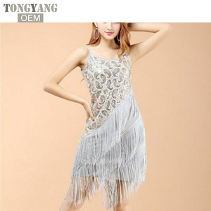 Robe de soirée sexy TONGYANG pour femmes, avec paillettes et franges, idéale pour les soirées, les danses latines, le tango, la salle de bal, la salsa, <span class=keywords><strong>grande</strong></span> taille - Product Image 5